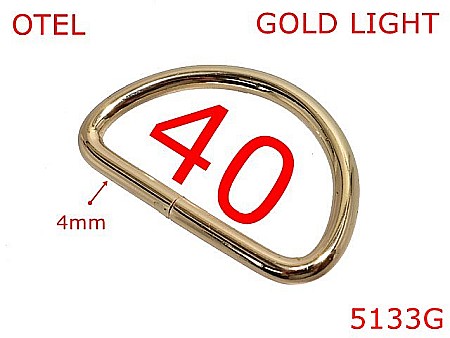 Inele D - 5133G/Inel D semirotund pentru genti posete -40-mm-otel-4-gold light-2G8----