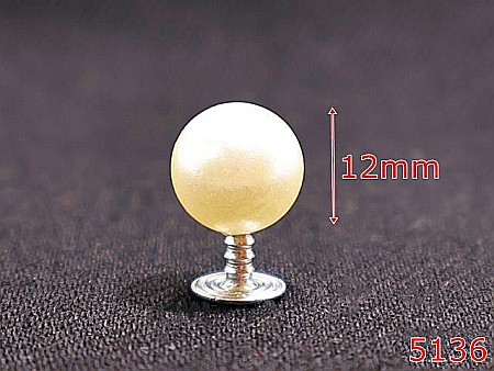 Accesorii confectii - 5136/Perla sidef artficiala cu picior de montaj-12-mm-plastic--sidef-----