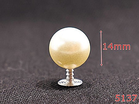 Accesorii confectii - 5137/Perla sidef artficiala cu picior de montaj-14-mm-plastic--sidef-----