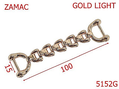 Sustinatori poseta - 5152G/Sustinator cu zale pentru geanta-14-mm-zamac--gold light-----