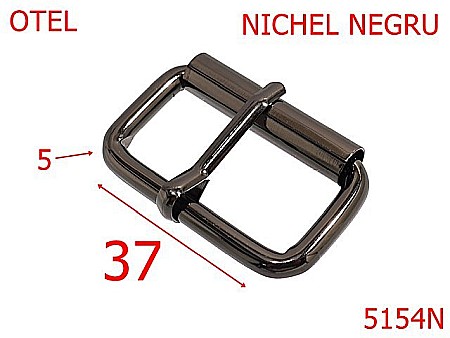 Catarame poseta - 5154N/Catarama pentru geanta  poseta  marochinarie-37-mm-otel-5-nichel negru-7C3----