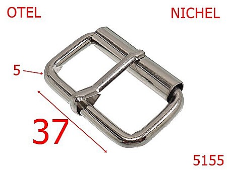 Catarame rola si 1 cui - 5155/Catarama pentru geanta  poseta  marochinarie-37-mm-otel-5-nichel-7B1----
