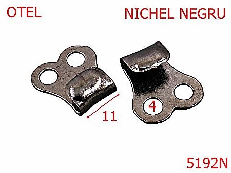Noutati - 5192N/Carlig Bocanc Cu Dubla Fixare-11-mm-otel--nichel negru-----