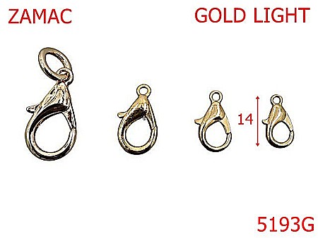 Noutati - 5193G/Minicarabina Pentru Gablontz-14-mm-zamac--gold light-----