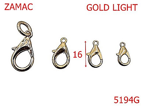 Noutati - 5194G/Minicarabina Pentru Gablontz-16-mm-zamac--gold light-----