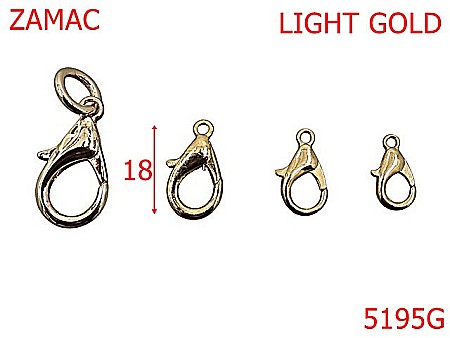 Noutati - 5195G/Minicarabina Pentru Gablontz-18-mm-zamac--gold light-----