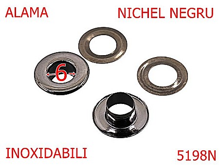 Ocheti - 5198N/Ocheti Plati Inoxidabili-6-mm-alama--nichel negru-----