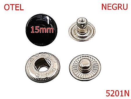 Noutati - 5201N/Butoni  Alfa Manusa Capac Vopsit-15-mm-otel--negru-----
