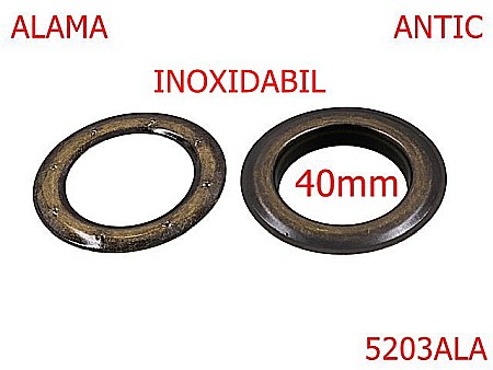 Ocheti metalici draperie si prelate - 5203ALA/Ochet Pentru Draperie Inoxidabil-40-mm-alama--antic-----