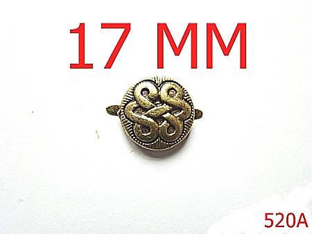 Accesorii metalice pentru marochinarie - 520A/ORNAMENT  17 MM /ZAMAK / ANTIK-17-mm---antic-----