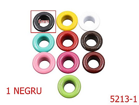 Ocheti - 5213-1/Ochet Vopsit Pentru Pielarie Si Incaltaminte-6-mm-otel--negru-----