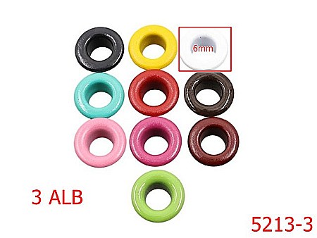 Ocheti - 5213-3/Ochet Vopsit Pentru Pielarie Si Incaltaminte-6-mm-otel--alb-----
