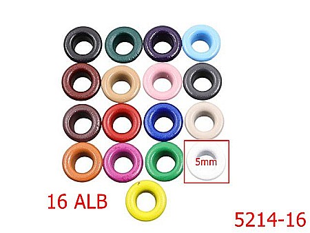 Ocheti - 5214-16/Ochet Vopsit Pentru Pielarie Si Incaltaminte-5-mm-otel--alb-----