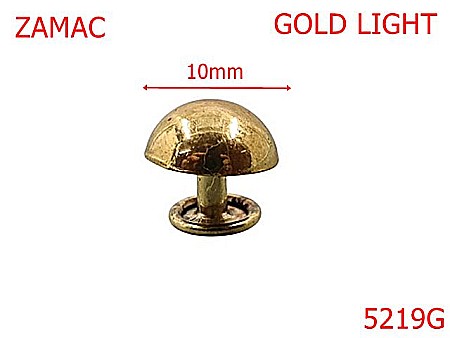 Picioruse fund - 5219G/Ornament Bombat Semisferic-10-mm-zamac--gold light-----