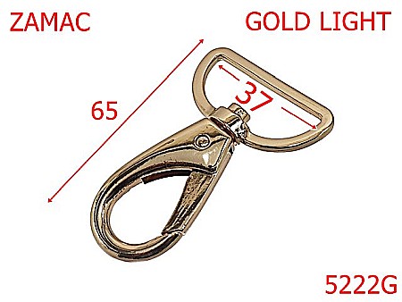 Carabine poseta - 5222G/Carabina Marochinarie Posete Si Genti-37-mm-zamac--gold light--5H6