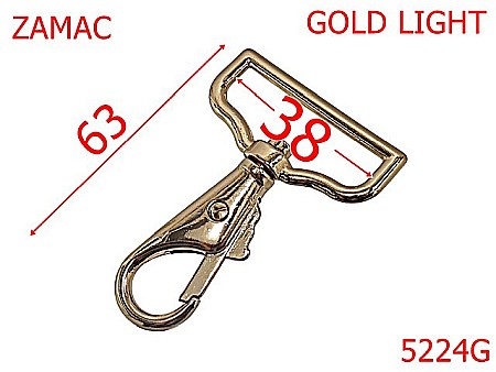Carabine poseta - 5224G/Carabina Marochinarie Posete Si Genti-38-mm-zamac--gold light-5G7----