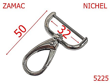 Carabine poseta - 5225/Carabina Marochinarie Posete Si Genti-32-mm-zamac--nichel-5C7----