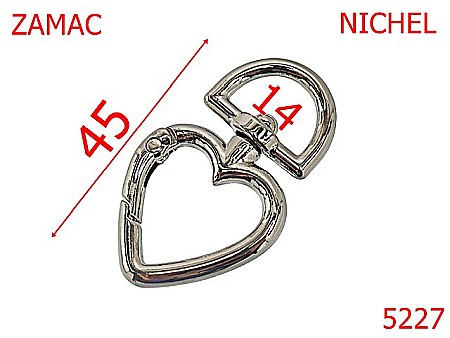Carabine poseta - 5227/Carabina Inima Pentru Marochinarie -14-mm-zamac--nichel-----