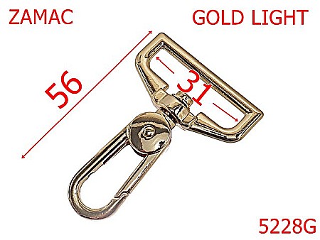 Carabine poseta - 5228G/Carabina Marochinarie Posete Si Genti-31-mm-zamac--gold light-5G5----