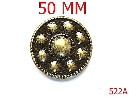 Accesorii metalice pentru marochinarie - 522A/ORNAMENT ROTUND  52MM ANTIK-50-mm---antic-----