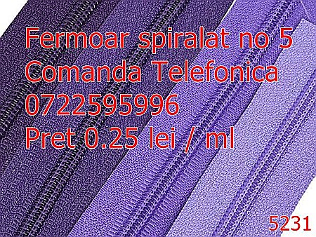Fermoar - 5231/Fermoar Spiralat Marochinarie Incaltaminte-no 5--poliester--diferite-----