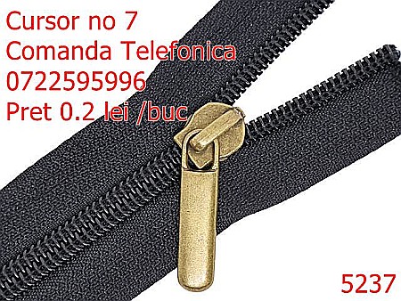 Cursori fermoar plastic - 5237/Cursor Fermoar Spiralat Marochinarie Incaltaminte-no 7--zamac--antic-----