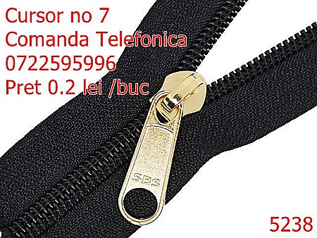 Cursori fermoar plastic - 5238/Cursor Fermoar Spiralat Marochinarie Incaltaminte-no 7--zamac--gold-----