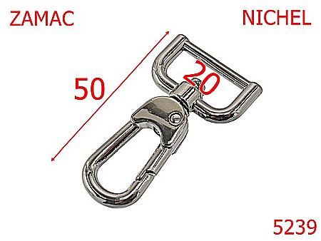 Carabine poseta - 5239/Carabina Articole Marochinarie-20-mm-zamac--nichel-5A6----