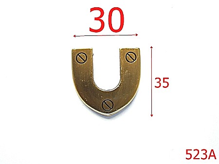 Accesorii metalice pentru marochinarie - 523A/ORNAMENT CAPAT CUREA  3M/ ANTIK-30-mm---antic---3L7--L28