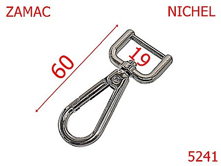 Carabine poseta - 5241/Carabina Articole Marochinarie-19-mm-zamac--nichel-----