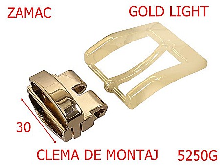 Noutati - 5250G/Clema Cu Pasant Pentru Montaj Catarama -30-mm-zamac--gold light-----