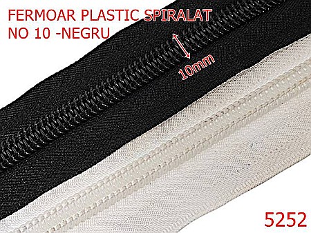 Noutati - 5252/Fermoar Spiralat Din Plastic-NO10-mm-poliester--negru-----