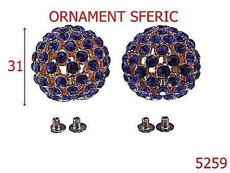 Noutati - 5259/Ornament Sferic Pentru Incaltaminte-31-mm-zamac--albastru-----