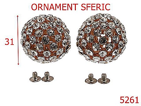 Noutati - 5261/Ornament Sferic Pentru Incaltaminte-31-mm-zamac--cristal-----