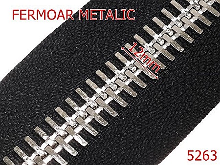Fermoar metalic - 5263/Fermoar Metalic Extra Large Pentru Confectii-NO12-mm-poliester--negru-----
