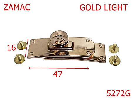 Noutati - 5272G/Inchizatoare Ornamentala Incaltaminte-47X16-mm-zamac--gold light-----