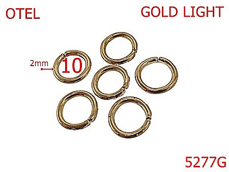 Noutati - 5277G/Inel Rotund Pentru Articole Mici Marochinarie -10-mm-otel-2-gold light-----