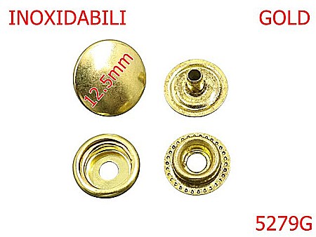 Noutati - 5279G/Butoni Tip  Manusa Inoxidabili-12.5-mm-alama--gold-----