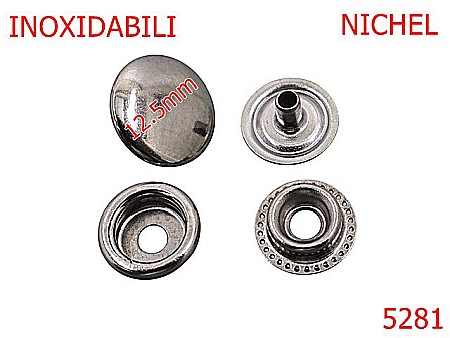 Noutati - 5281/Butoni Tip  Manusa Inoxidabili-12.5-mm-alama--nichel-----