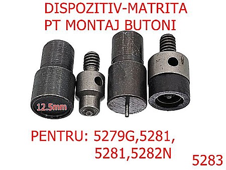 Noutati - 5283/Matrita Montaj Butoni Inoxidabili De 12.5 mm-12.5-mm-otel--negru-----