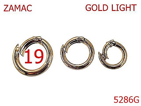 Noutati - 5286G/Inel Carabina Pentru Genti Si Posete-19-mm-zamac--gold light-23E8