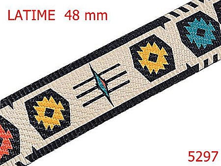 Noutati - 5297/Chinga Poliester Cu Motive Etnice-48-mm-poliester--multicolor-----