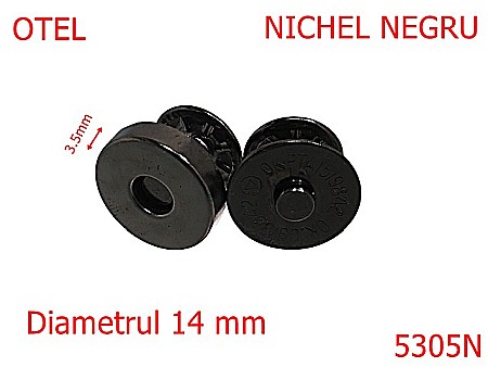 Noutati - 5305N/Magnet Mini Pentru Marochinarie-14-mm-otel-3.5-nichel negru-----