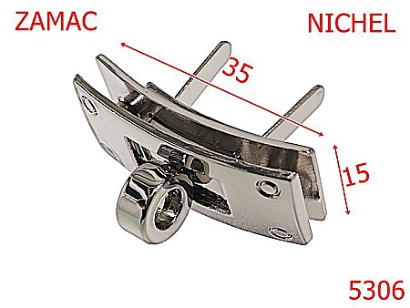 Inchizatori poseta - 5306/Inchizatoare Ornamentala Incaltaminte-35X15-mm-zamac--nichel--14K8-14K7