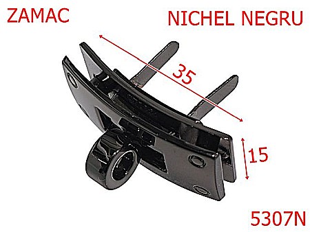Inchizatori poseta - 5307N/Inchizatoare Ornamentala Incaltaminte-35X15-mm-zamac--nichel negru-14K8