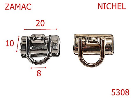 Sustinatori poseta - 5308/Minisustinator Poseta Borseta-20X10-mm-zamac--nichel-----