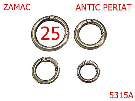 Noutati - 5315A/Inel Carabina Marochinarie-25-mm-zamac--antic periat--23A4