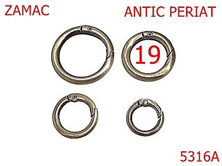 Noutati - 5316A/Inel Carabina Marochinarie-19-mm-zamac--antic periat--23A4