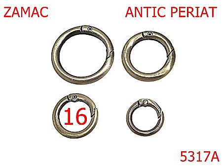 Noutati - 5317A/Inel Carabina Marochinarie-16-mm-zamac--antic periat--2317A