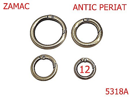 Noutati - 5318A/Inel Carabina Marochinarie-12-mm-zamac--antic periat-23A4